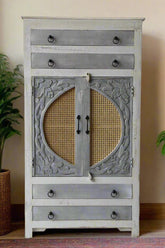 Indian Hand Carved Solid Wood Cabinet D57